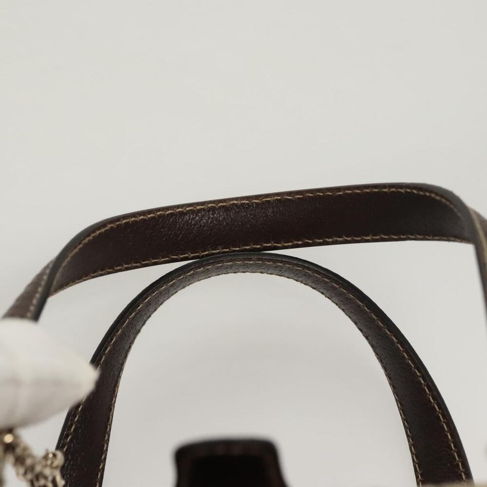 GUCCI Hand Bag Canvas Brown Gold - Picture 14 of 16